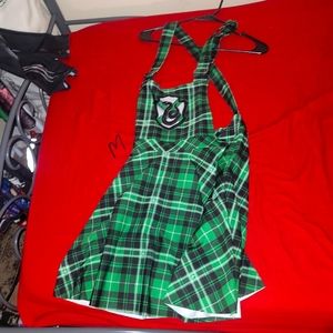 Slytherin skater skirt overalls